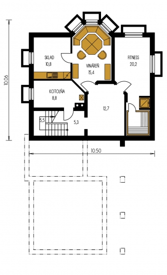Floor plan of basement - ELEGANT 160